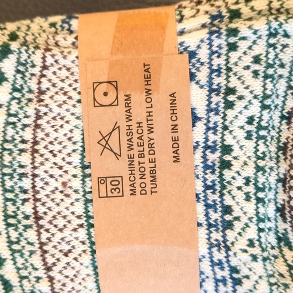 Women's Nordic Patterned Socks -3 Pair Green, Brown, Blue - Picture 5 of 5